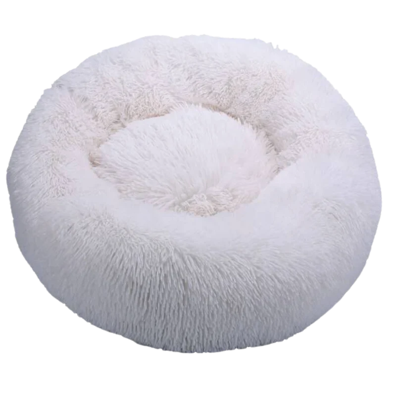 Donut-Haustierbett aus flauschigem Plüsch