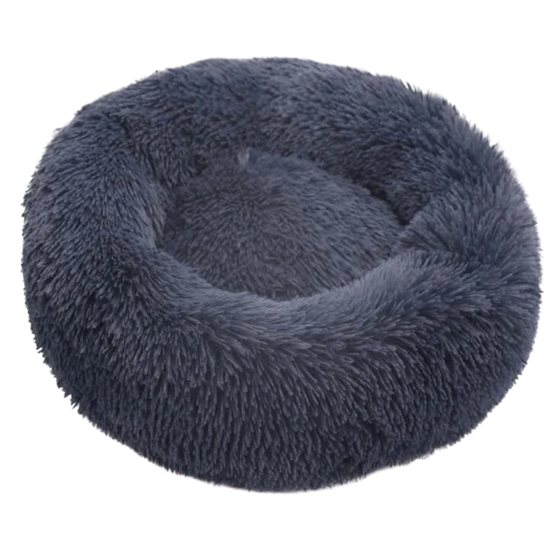 Donut-Haustierbett aus flauschigem Plüsch