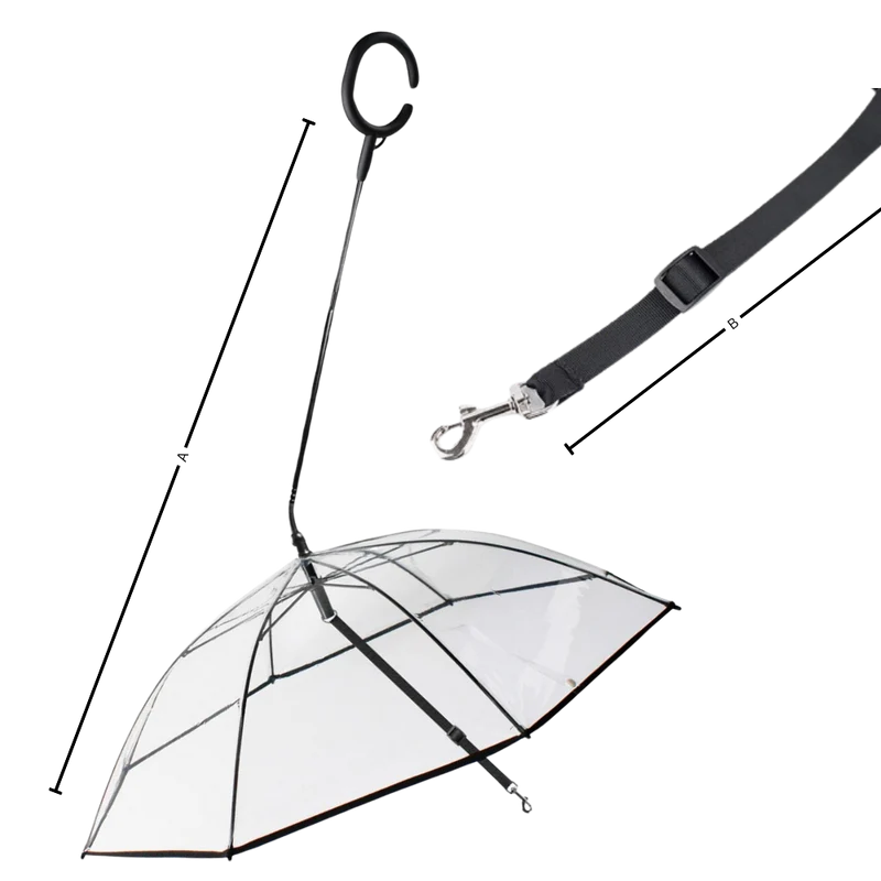 Transparente Hunde-Regenschirmleine