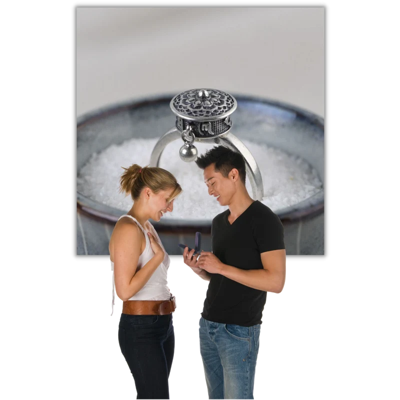Drehbarer buddhistischer Mantra-Ring für Damen