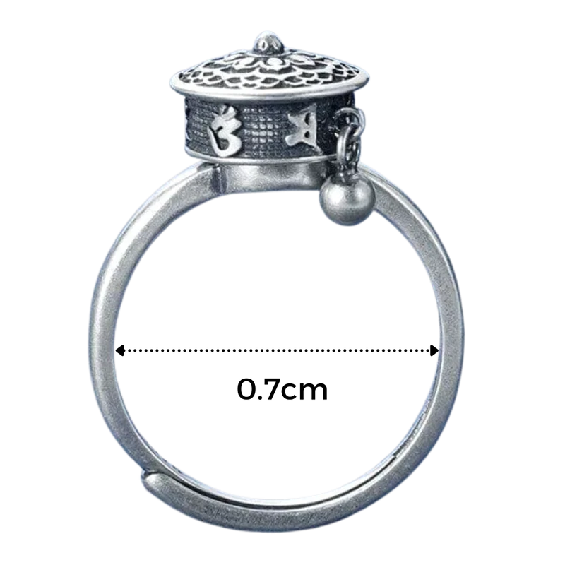 Drehbarer buddhistischer Mantra-Ring für Damen