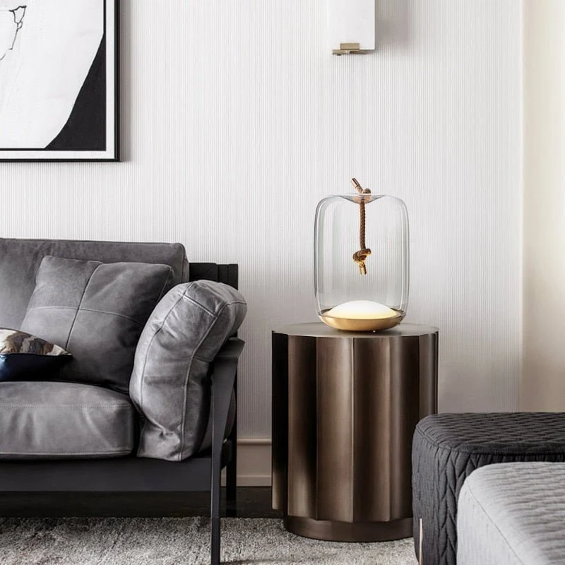 Skanto Knot Glas-Trommel-Tischleuchte