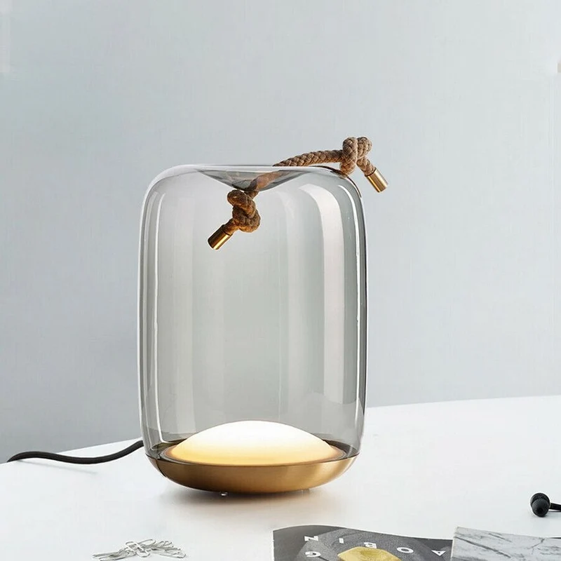 Skanto Knot Glas-Trommel-Tischleuchte