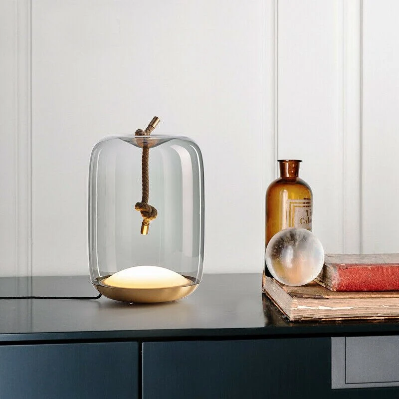 Skanto Knot Glas-Trommel-Tischleuchte