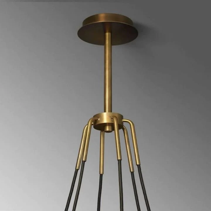 Skanto Messing- und Glas-Kronleuchter mit 6 Lichtern