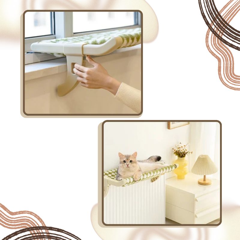 Werkzeugloses Katzenbett und Fensterliege
