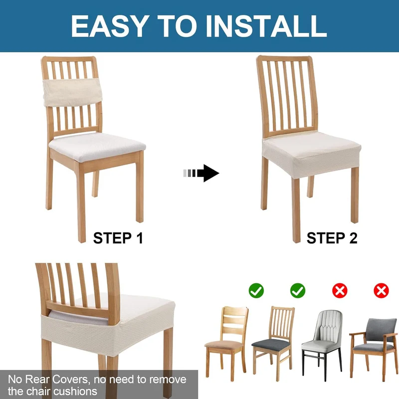 2+2 GRATIS | SeatShield™ | Elastische Jacquard-Stuhlhussen für stilvollen Schutz & perfekte Passform