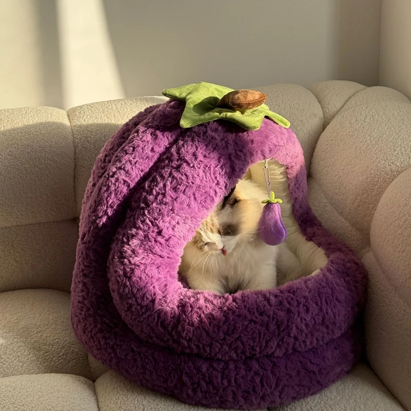 Gemütliches Avocado-Höhlen-Hundebett
