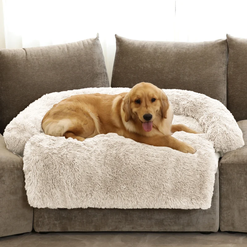 Luxuriöses Kunstfell-Liegehundebett