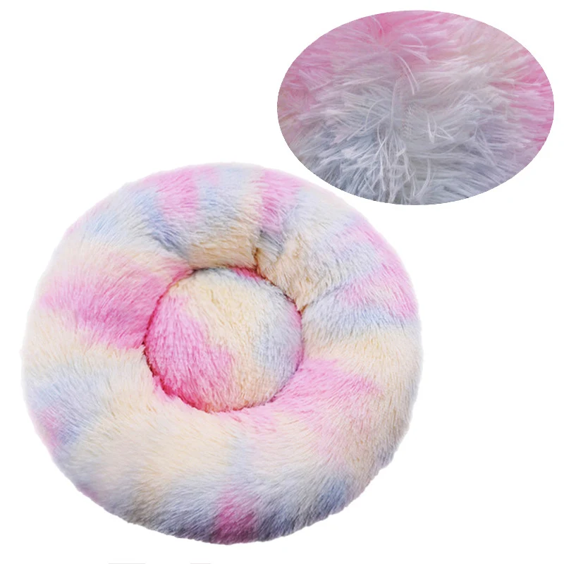 Rundes flauschiges Hundebett