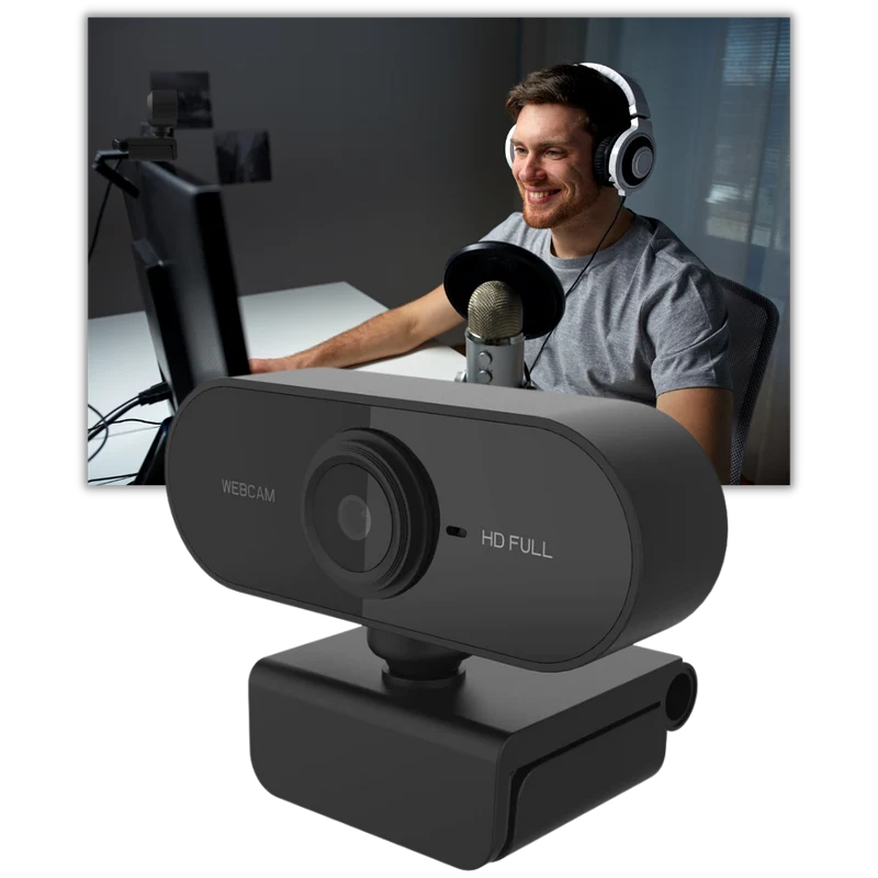 Drehbare 1080p HD USB-Webcam mit Mikrofon