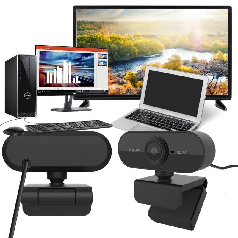 Drehbare 1080p HD USB-Webcam mit Mikrofon