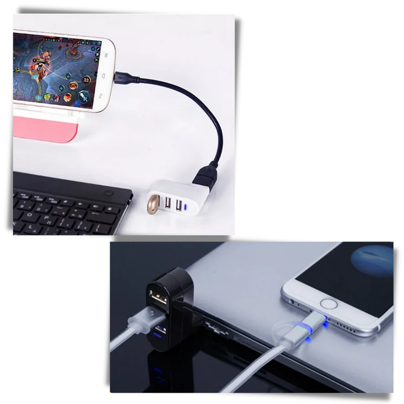 Drehbarer Multi-Port USB-Adapter