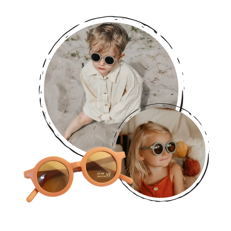 Runde Vintage-Sonnenbrille für Kinder von 1-5 Jahren