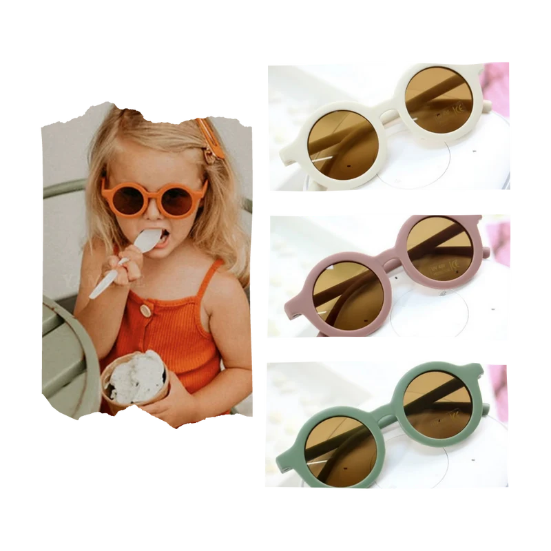 Runde Vintage-Sonnenbrille für Kinder von 1-5 Jahren
