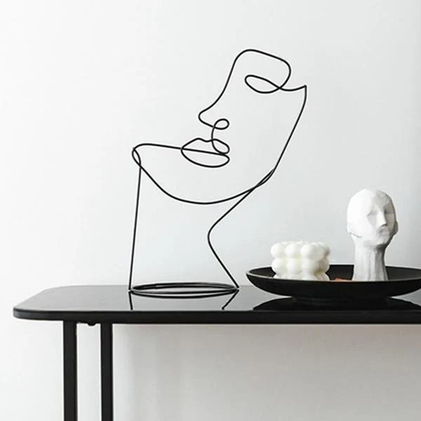 Skanto Skulptur Abstrakte Gesichts-Linienkunst