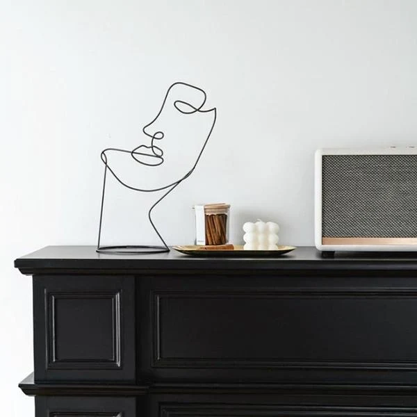 Skanto Skulptur Abstrakte Gesichts-Linienkunst