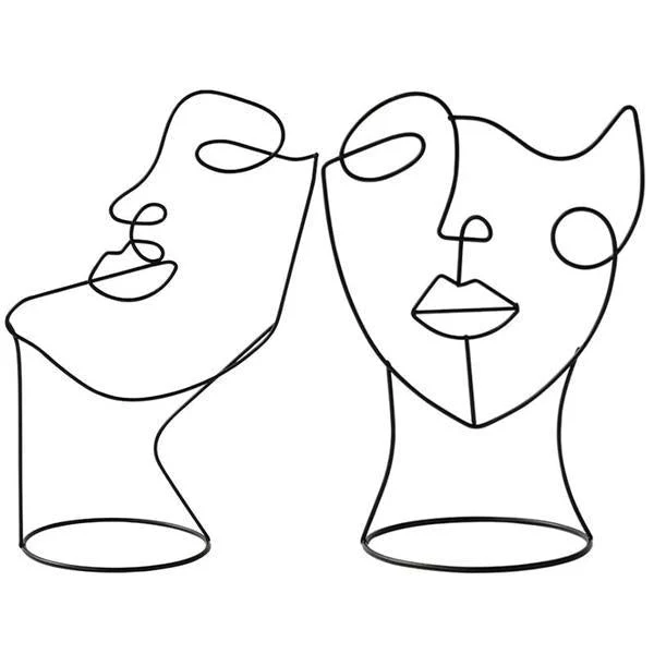 Skanto Skulptur Abstrakte Gesichts-Linienkunst