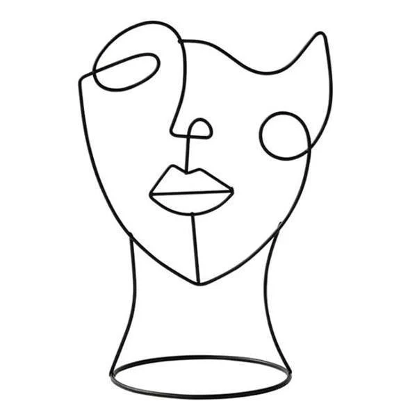 Skanto Skulptur Abstrakte Gesichts-Linienkunst