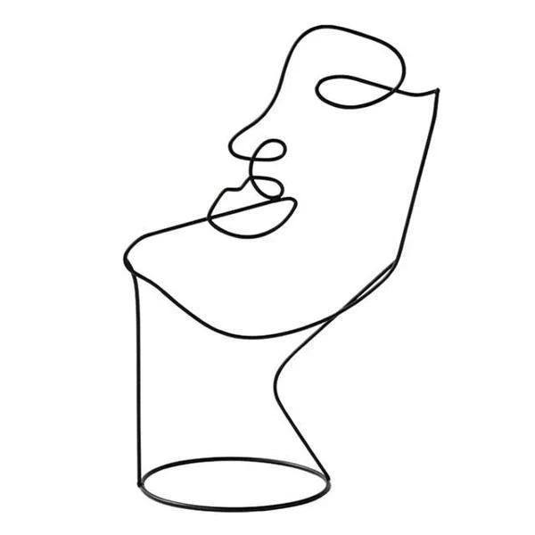 Skanto Skulptur Abstrakte Gesichts-Linienkunst