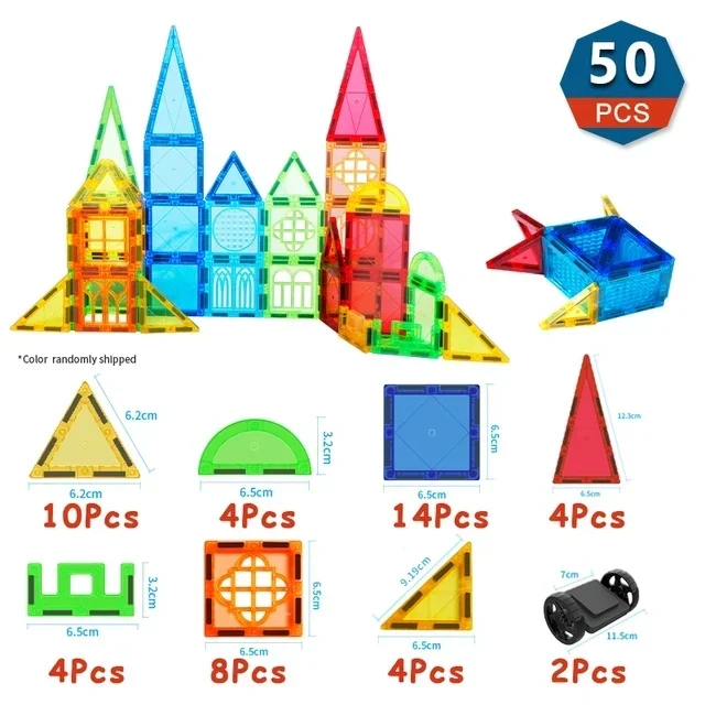 Magnetbausteine-Set – Buntes pädagogisches Architektur-Puzzle für Kinder, kreatives Entwicklungsspielzeug für Kinder ab 3 Jahren – Ideales Geburtstags- und Weihnachtsgeschenk