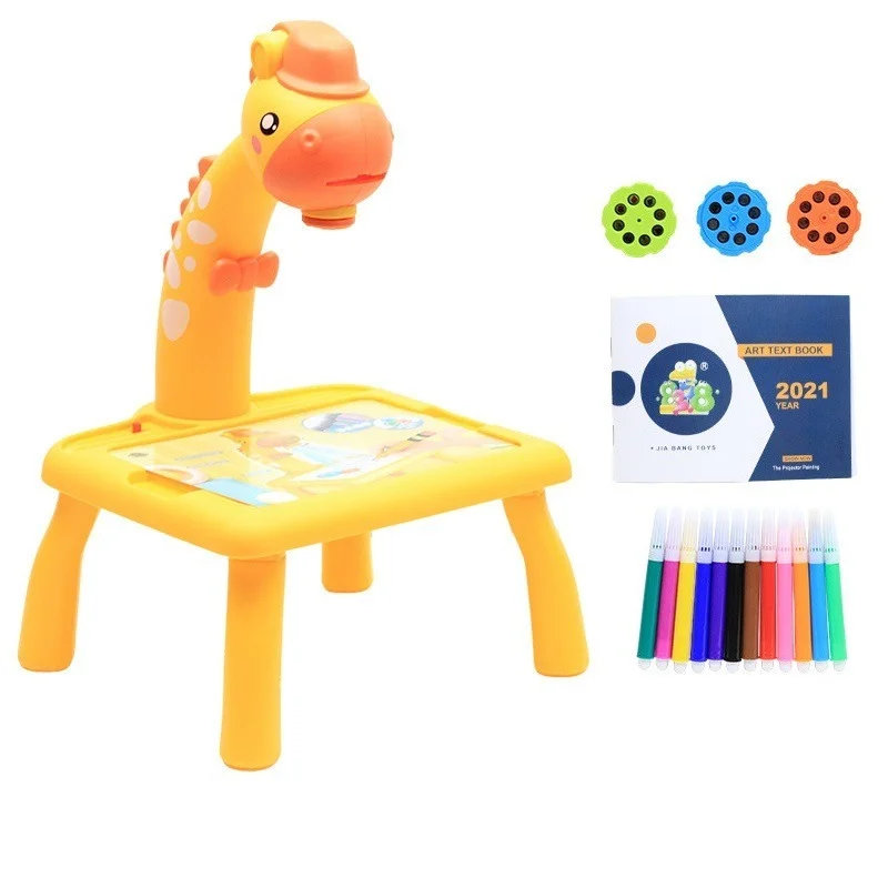 Skanto Mini-LED-Projektor-Zeichenset für Kinder – 24 Muster, pädagogische Malwerkzeuge für Kinder, kreatives Schreibtischlampen-Spielzeug