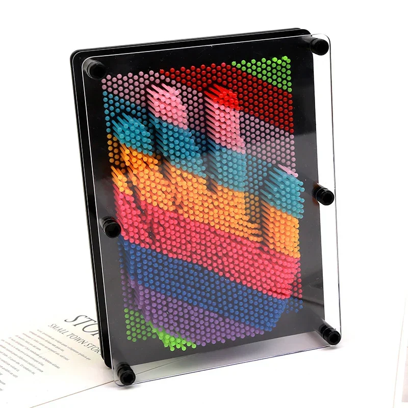 Lebendiges 3D-Handabdruck-Pin-Art-Spielzeug – Buntes Pendel für Kinder, 12,5 cm einzigartiges interaktives Spiel