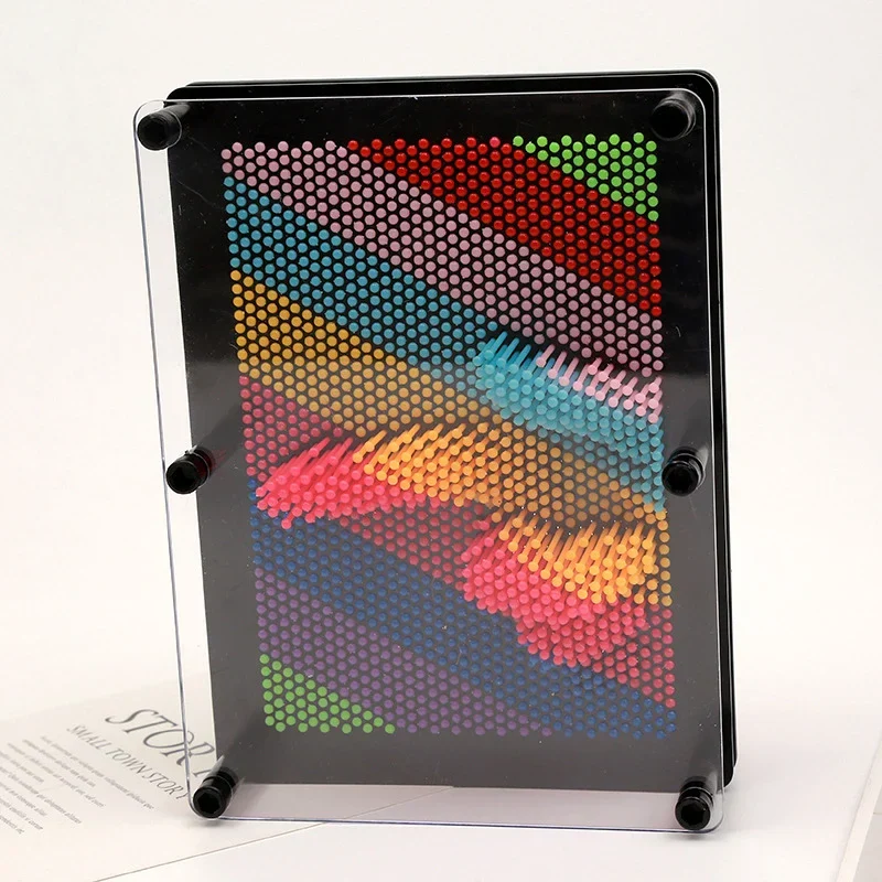 Lebendiges 3D-Handabdruck-Pin-Art-Spielzeug – Buntes Pendel für Kinder, 12,5 cm einzigartiges interaktives Spiel