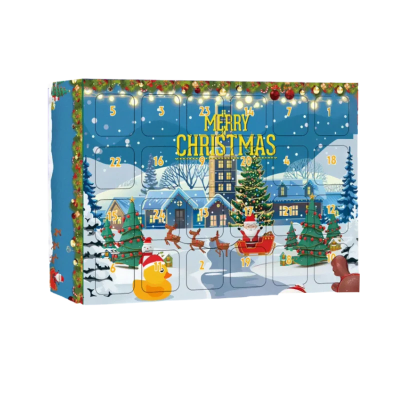 Enten-Adventskalender mit Halloween- und Weihnachtsmotiv