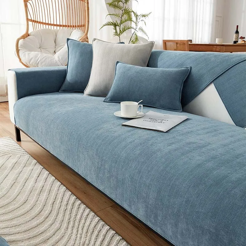 AestheticCover™ | Sofabezug aus Chenille-Stoff mit Fischgrätenmuster