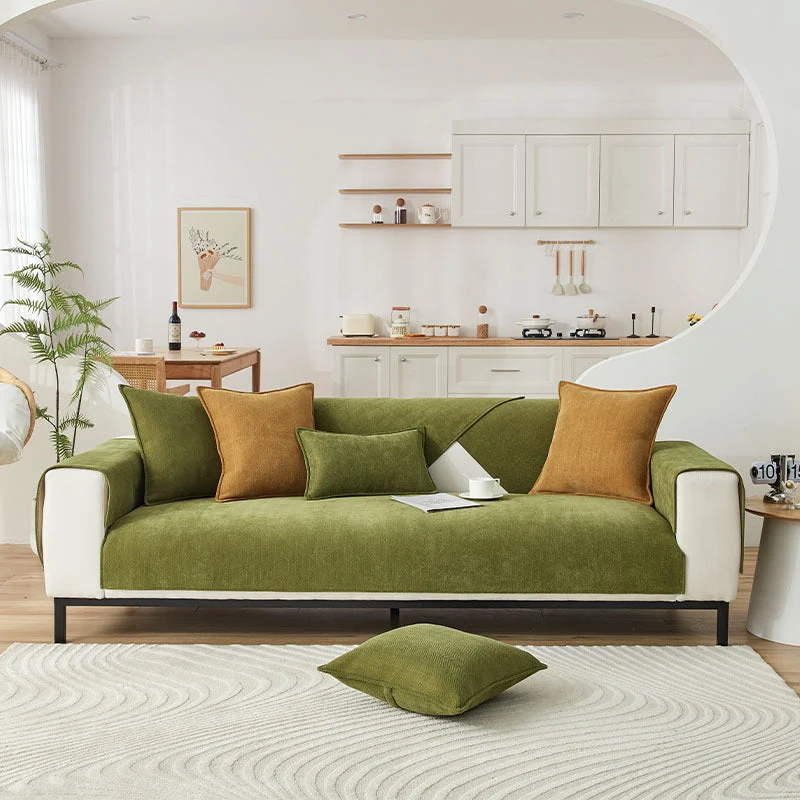 AestheticCover™ | Sofabezug aus Chenille-Stoff mit Fischgrätenmuster