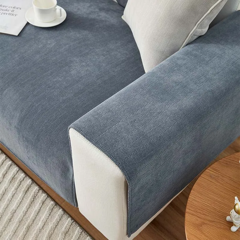 AestheticCover™ | Sofabezug aus Chenille-Stoff mit Fischgrätenmuster