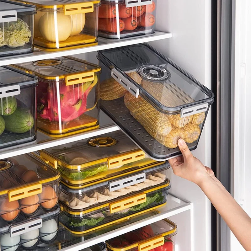 1+1 GRATIS | FreshStack™ | Premium Kühlschrank Organizer Set - Luftdicht & Stapelbar