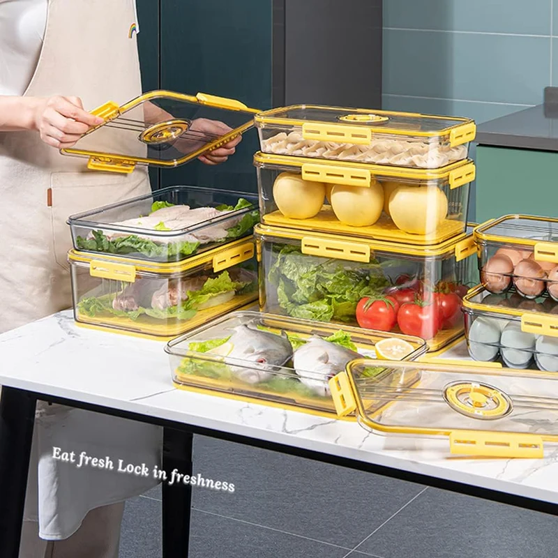 1+1 GRATIS | FreshStack™ | Premium Kühlschrank Organizer Set - Luftdicht & Stapelbar