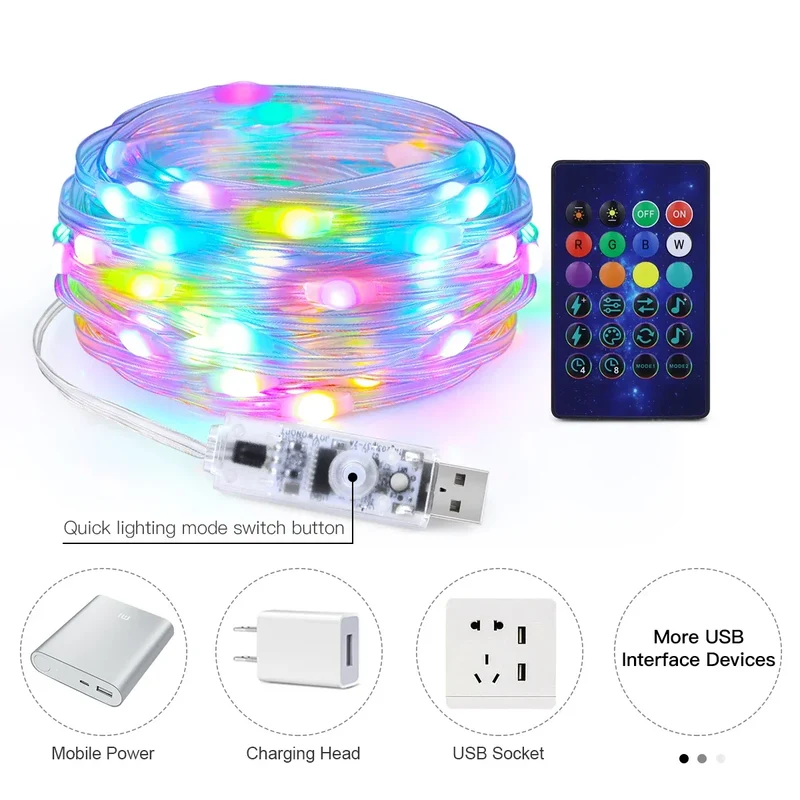 Skanto Bluetooth Feen-Lichterkette – Wasserdichte LED-Girlande für den Weihnachtsbaum, App- & fernbedienbare Weihnachtsdekoration