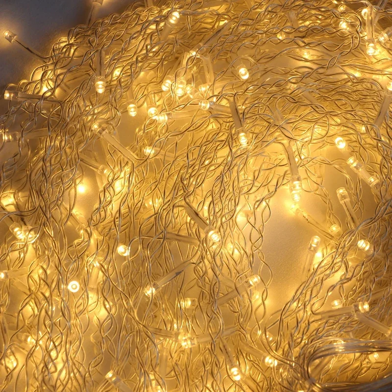 Warmweiße Eiszapfen-Lichterkette – Feen-Deckenbeleuchtung für Gartenpartys im Freien, wasserdichte Weihnachts- & Neujahrsbeleuchtung