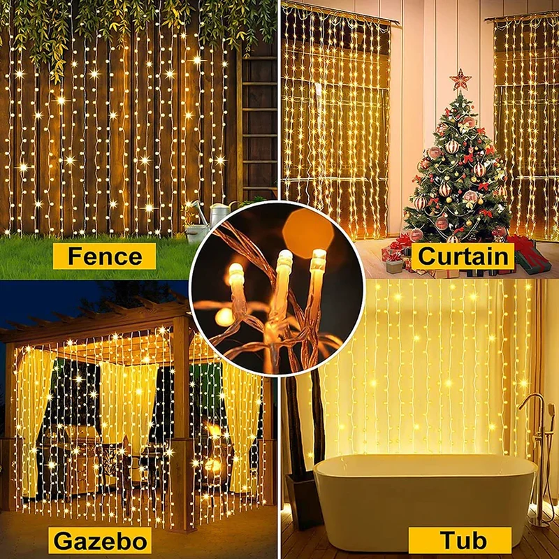 Wasserdichte Solar-Eiszapfenlichter – Outdoor-Weihnachtsdekoration mit 96 LEDs, 8 Modi & Fernbedienung für Garten, Terrasse, Party 3,5 m (137.7 inches)