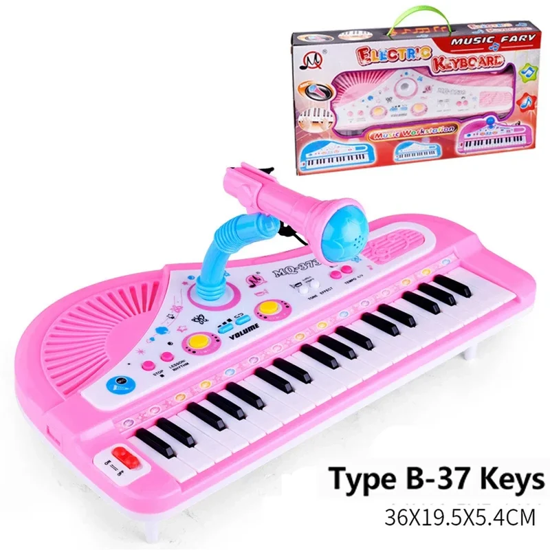 Chriyungel Kinder Elektronisches Klavier Keyboard mit Mikrofon – Musikalisches Spielzeug-Geschenk für Anfänger ab 3 Jahren, tragbar und USB-wiederaufladbar