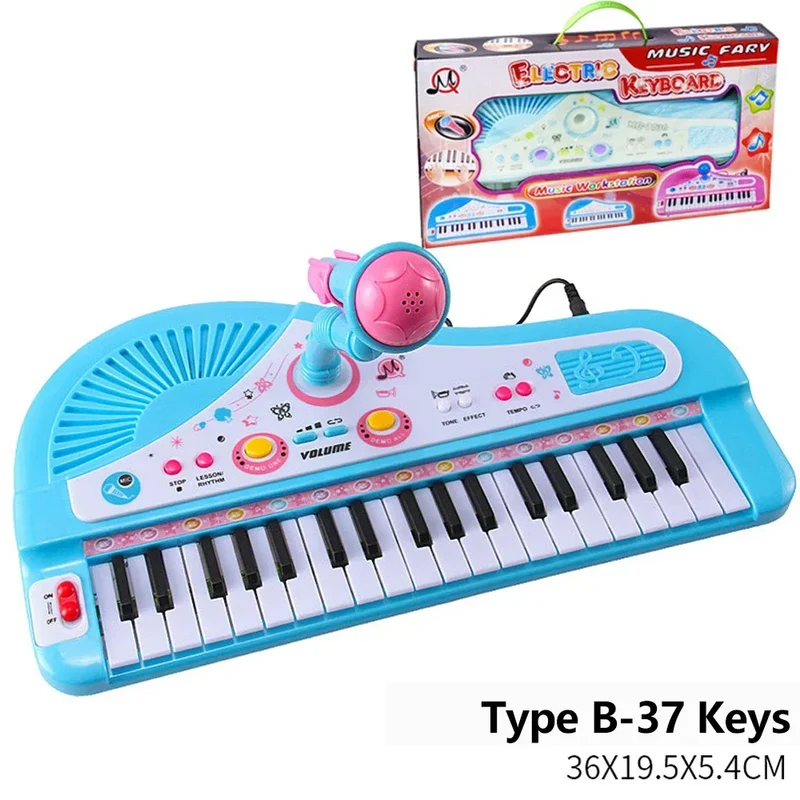Chriyungel Kinder Elektronisches Klavier Keyboard mit Mikrofon – Musikalisches Spielzeug-Geschenk für Anfänger ab 3 Jahren, tragbar und USB-wiederaufladbar
