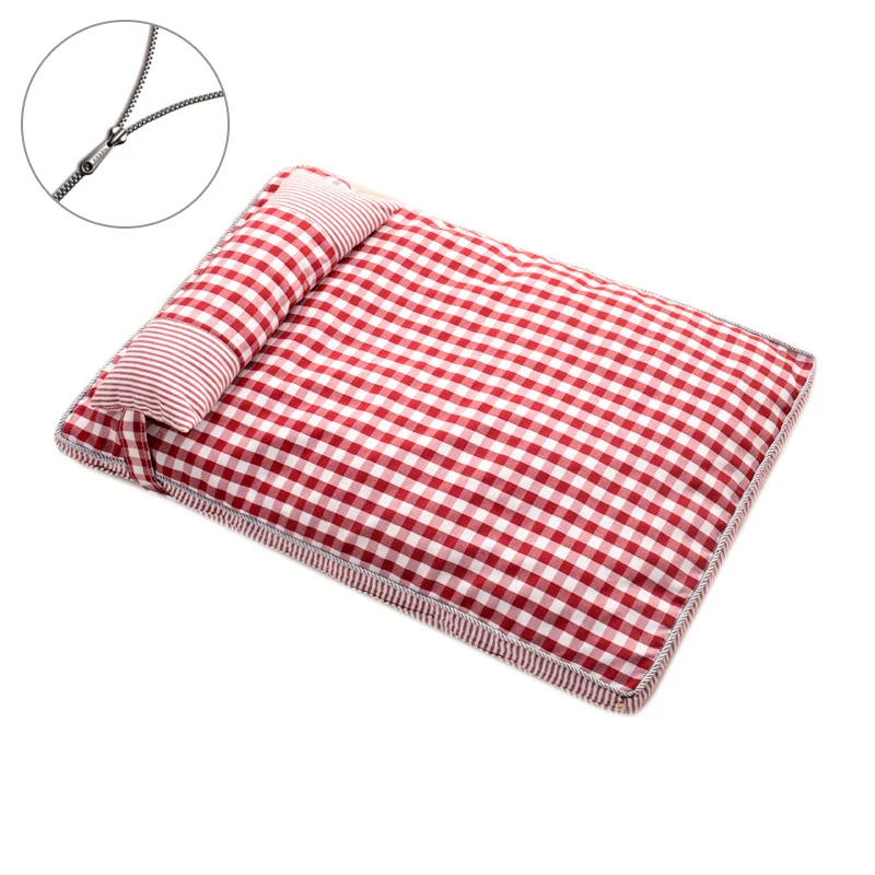 Premium Gingham-Muster Liegematte Hundebett