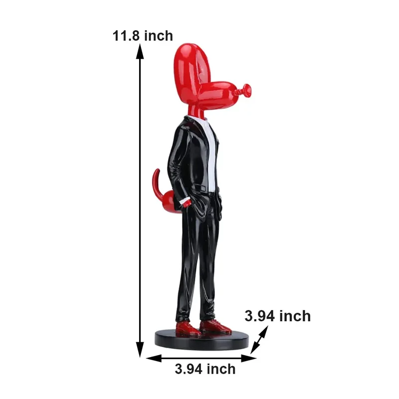 Skanto Ballonhund-Statue Harz-Skulptur Heimdekoration Moderne nordische Heimdekorations-Accessoires für Wohnzimmer Tierfiguren