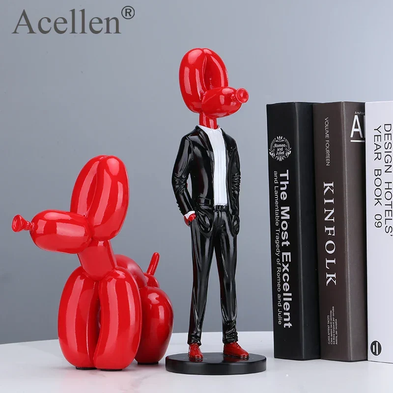 Skanto Ballonhund-Statue Harz-Skulptur Heimdekoration Moderne nordische Heimdekorations-Accessoires für Wohnzimmer Tierfiguren