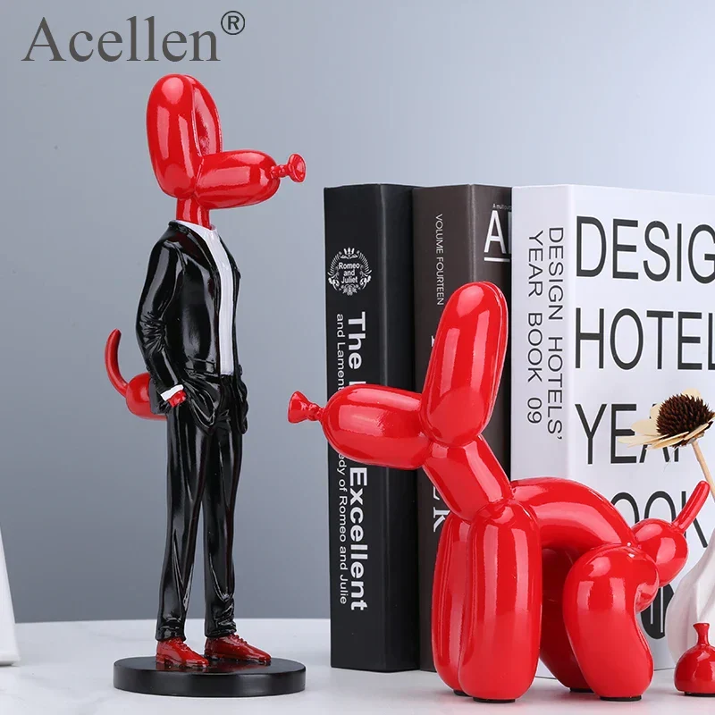 Skanto Ballonhund-Statue Harz-Skulptur Heimdekoration Moderne nordische Heimdekorations-Accessoires für Wohnzimmer Tierfiguren
