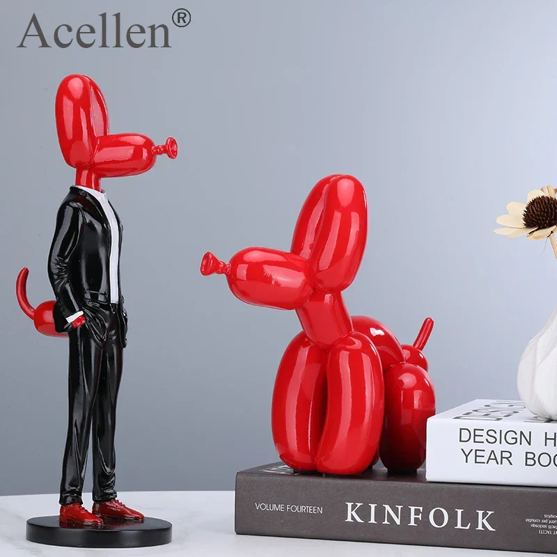 Skanto Ballonhund-Statue Harz-Skulptur Heimdekoration Moderne nordische Heimdekorations-Accessoires für Wohnzimmer Tierfiguren