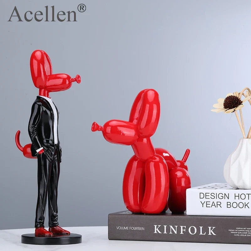 Skanto Ballonhund-Statue Harz-Skulptur Heimdekoration Moderne nordische Heimdekorations-Accessoires für Wohnzimmer Tierfiguren