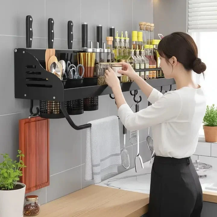 KitchenFlow™ | Küchenwandregal – praktischer Organizer für mehr Ordnung