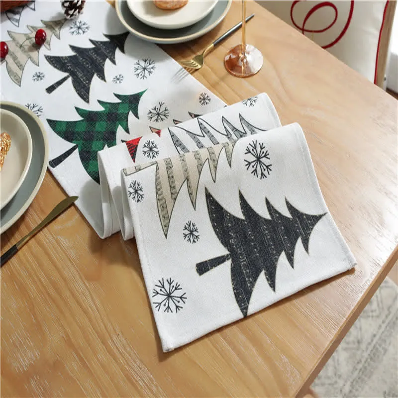WinterLane™ | Weihnachtsbaum & Schneeflocke Deko-Tischläufer [Letzter Tag Rabatt]