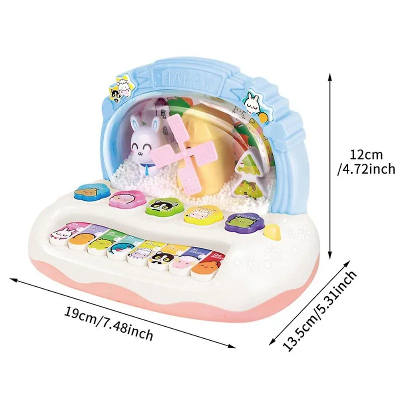 Skanto Kinder Cartoon Elektronisches Klavier mit Tiergeräuschen & Lichtern – Pädagogisches Musikinstrument-Spielzeug für Kinder ab 3 Jahren, perfektes Geburtstagsgeschenk