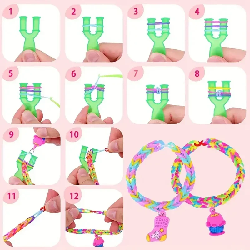 Skanto Kreatives Schmuckbastelset mit 24-Gitter-Gummibändern – Lebhaftes DIY Armband-Set für junge Bastler, ideales Geschenk für farbenfrohe Kreationen