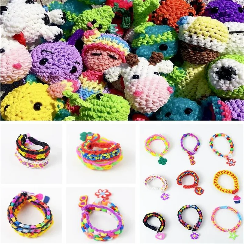 Skanto Kreatives Schmuckbastelset mit 24-Gitter-Gummibändern – Lebhaftes DIY Armband-Set für junge Bastler, ideales Geschenk für farbenfrohe Kreationen
